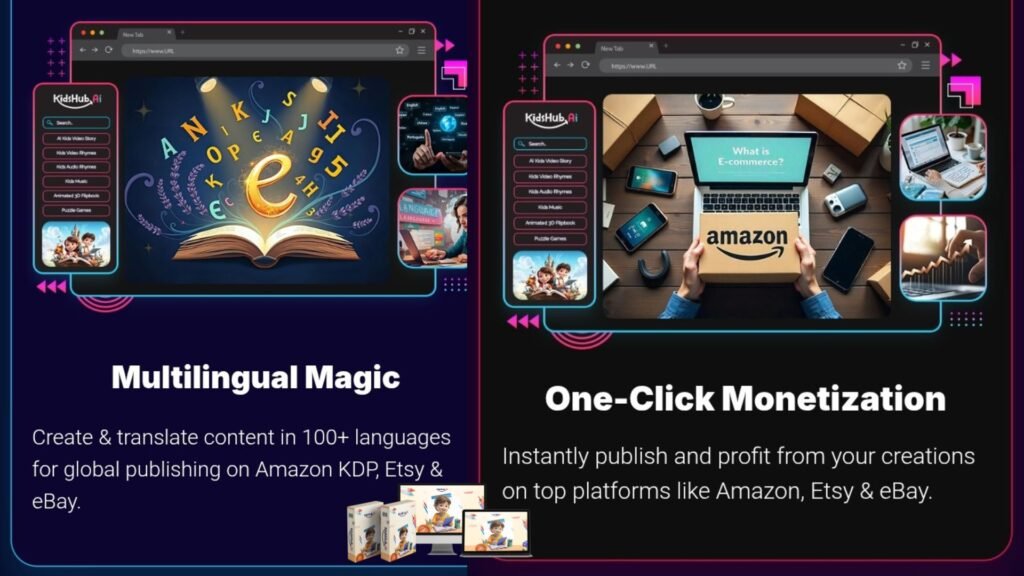 World's First AI to create kids content and earn money KidsHub AI.